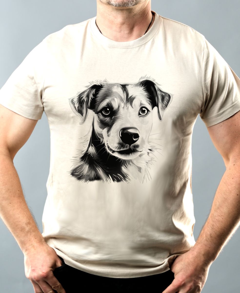 Jack-russell teriér, černý tisk