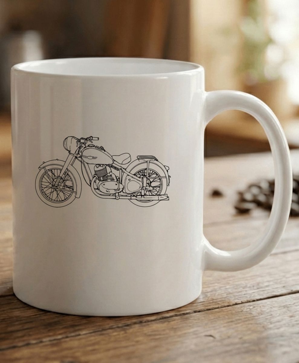 JAWA 250/350 "Pérák", LineArt, černý tisk