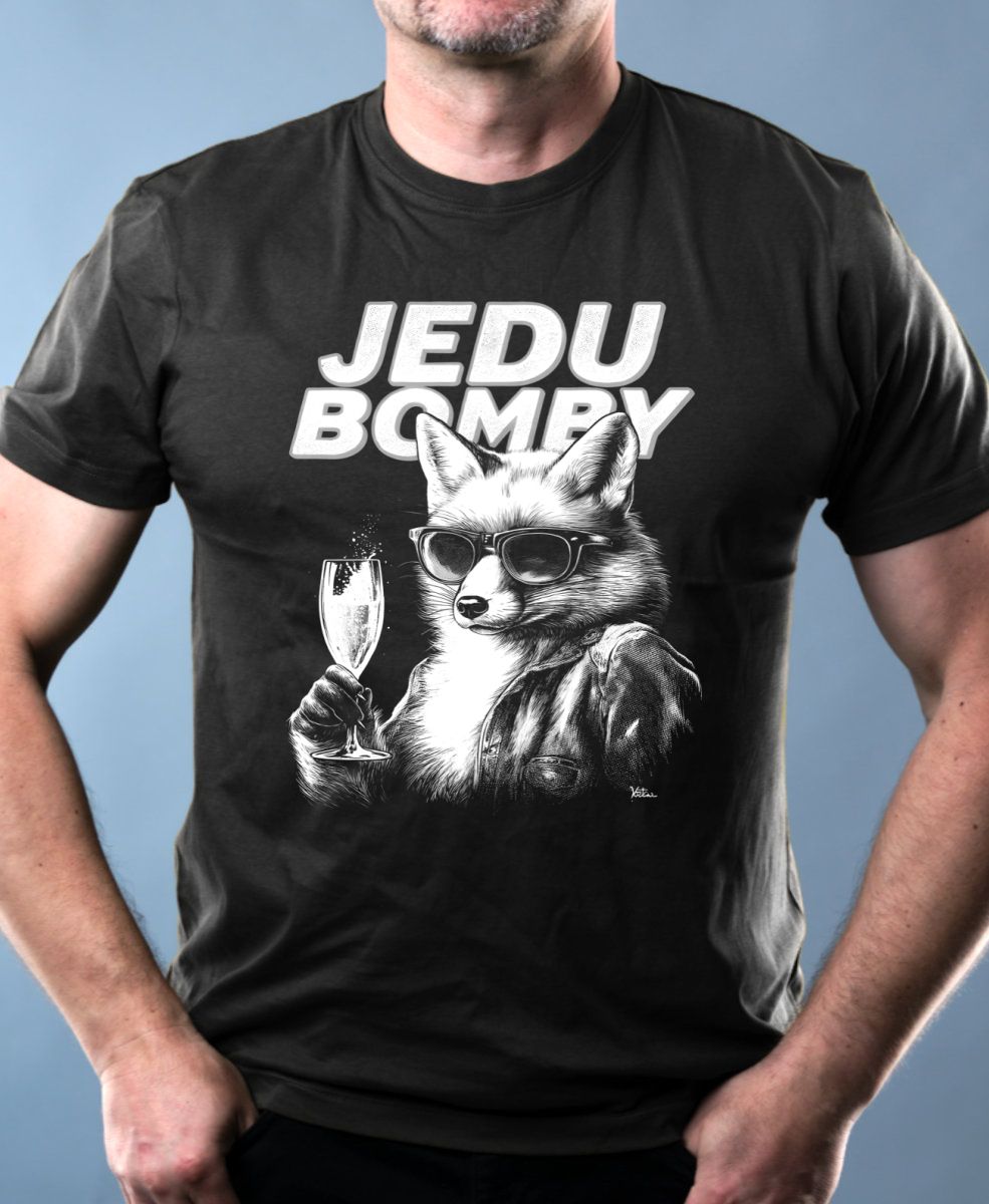 Jedu bomby, liška, bílý tisk