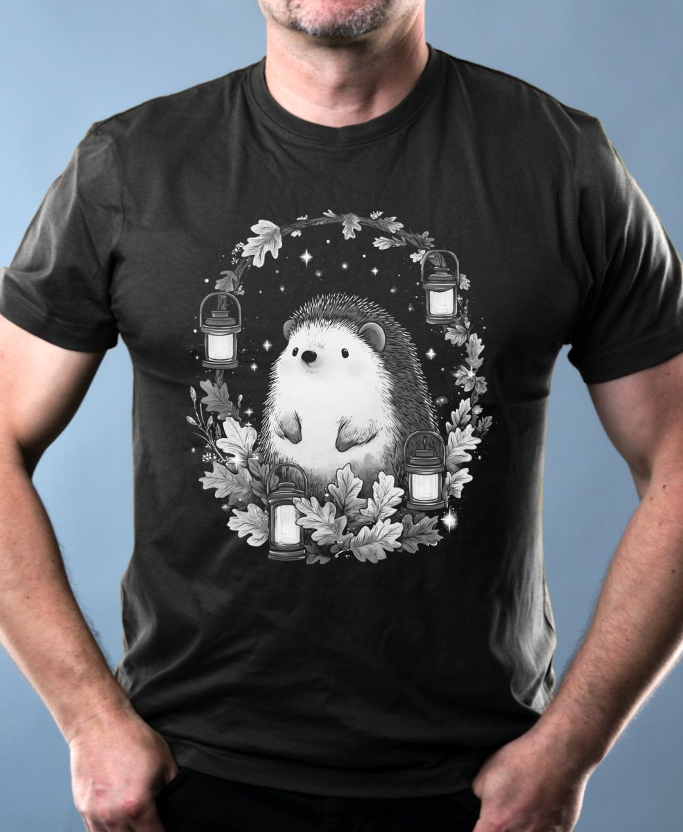 Ježek s lucernami, bílý potisk