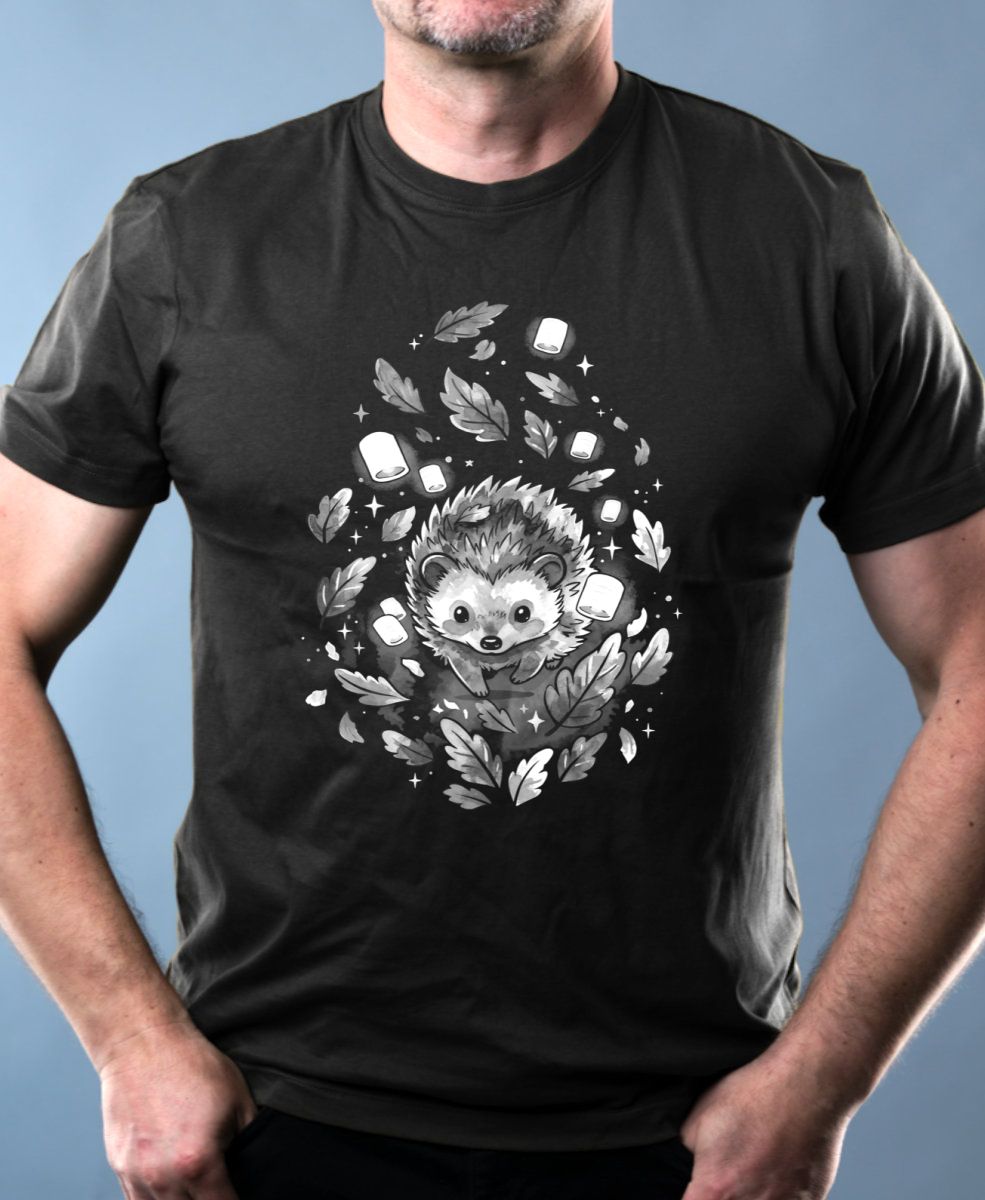 Ježek v listí, bílý potisk