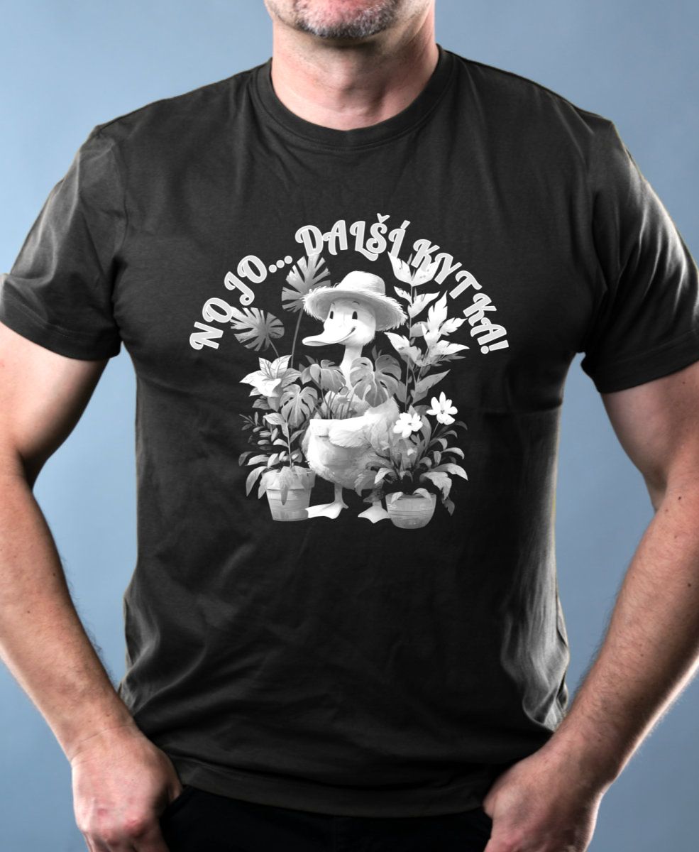 Kachní zahradník, bílý potisk