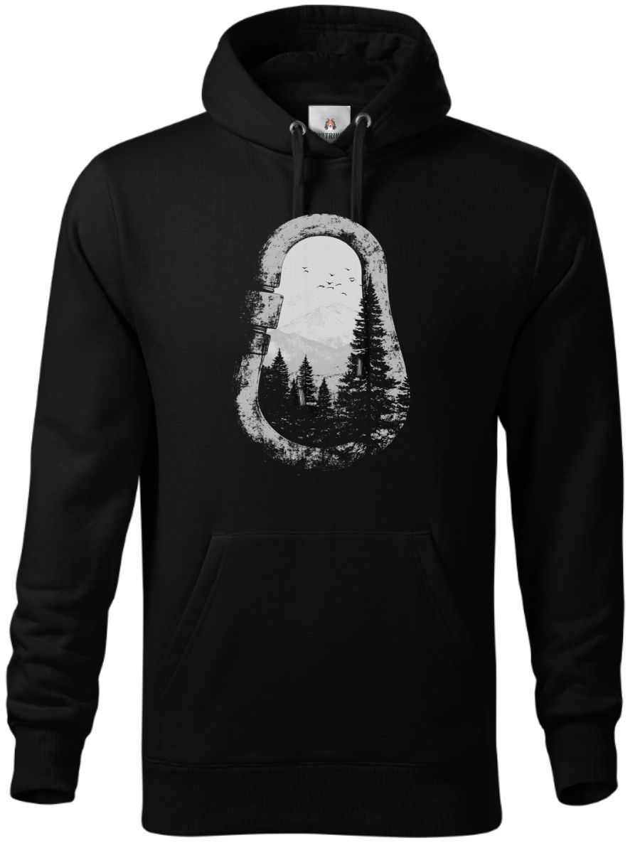 Karabina, lezení, climbing, bouldering, hory, V3, bílý potisk