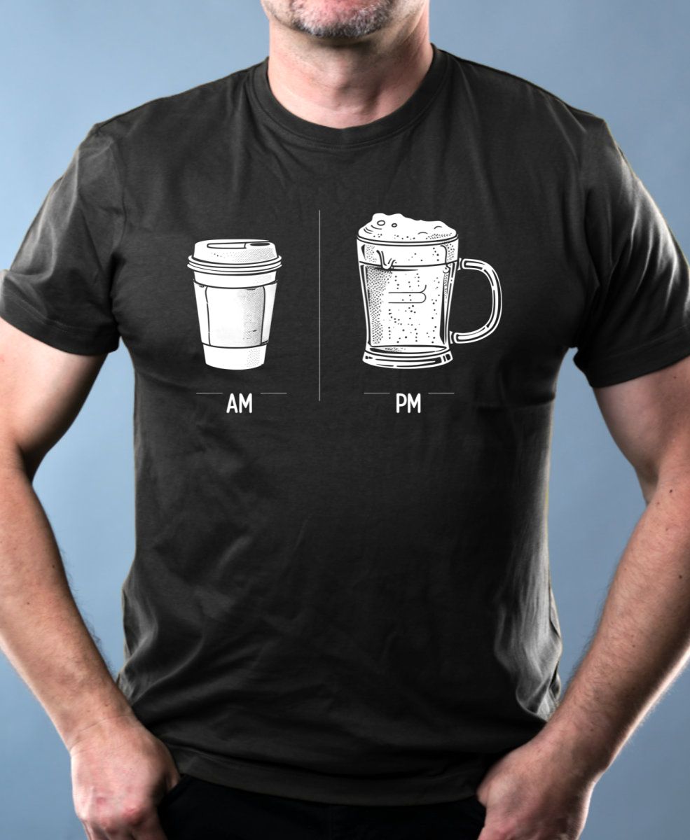 Káva & pivo – celý den, bílý tisk