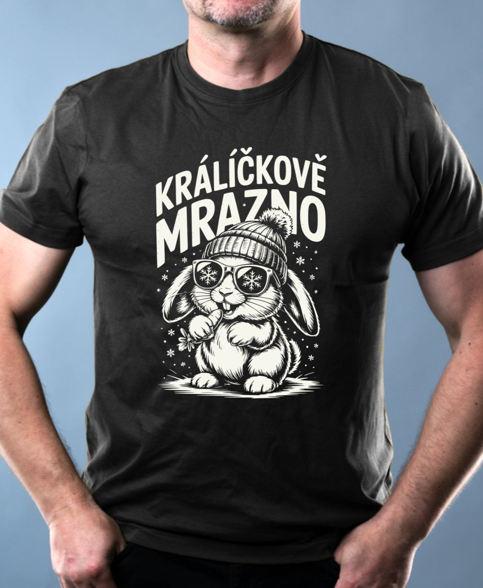 Králíčkově mrazno, bílý potisk