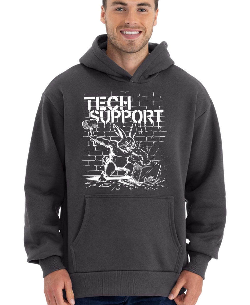 Králík technické podpory, bílý tisk