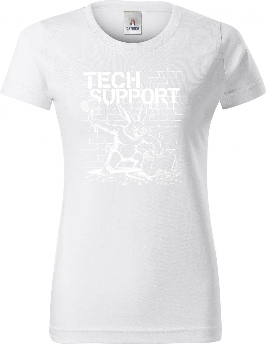 Králík technické podpory, bílý tisk Králík technické podpory, bílý tisk