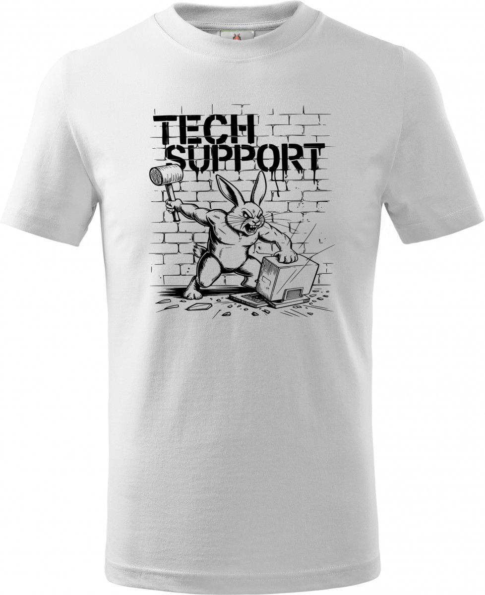 Králík technické podpory, černý tisk