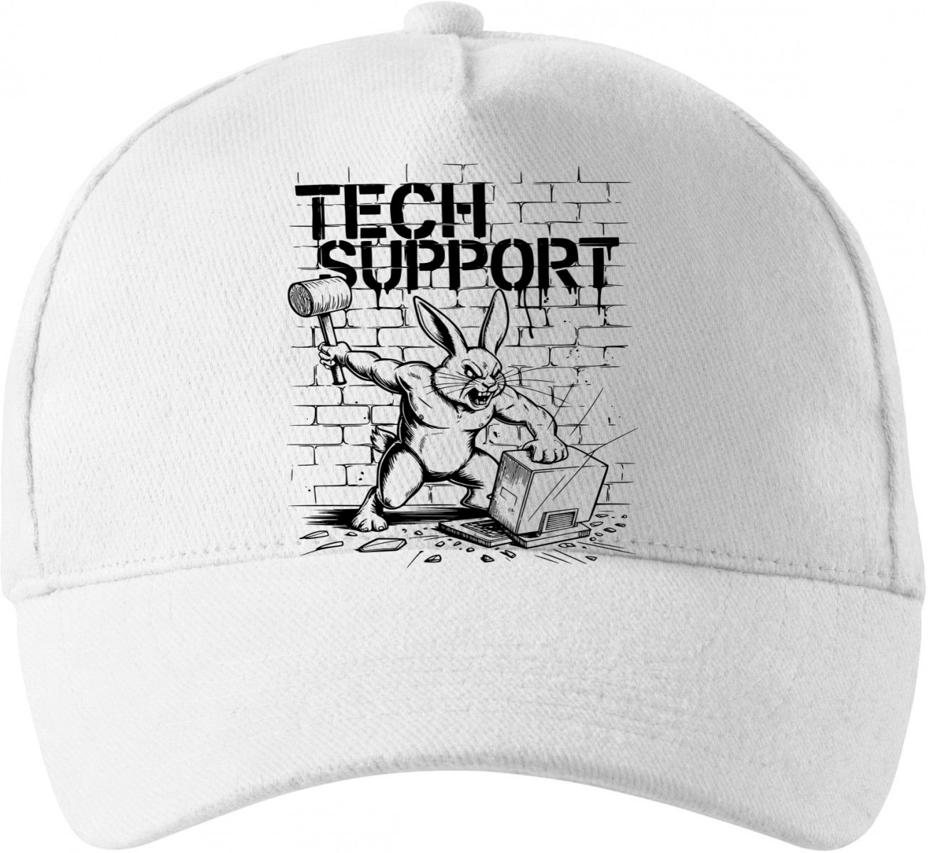 Králík technické podpory, černý tisk