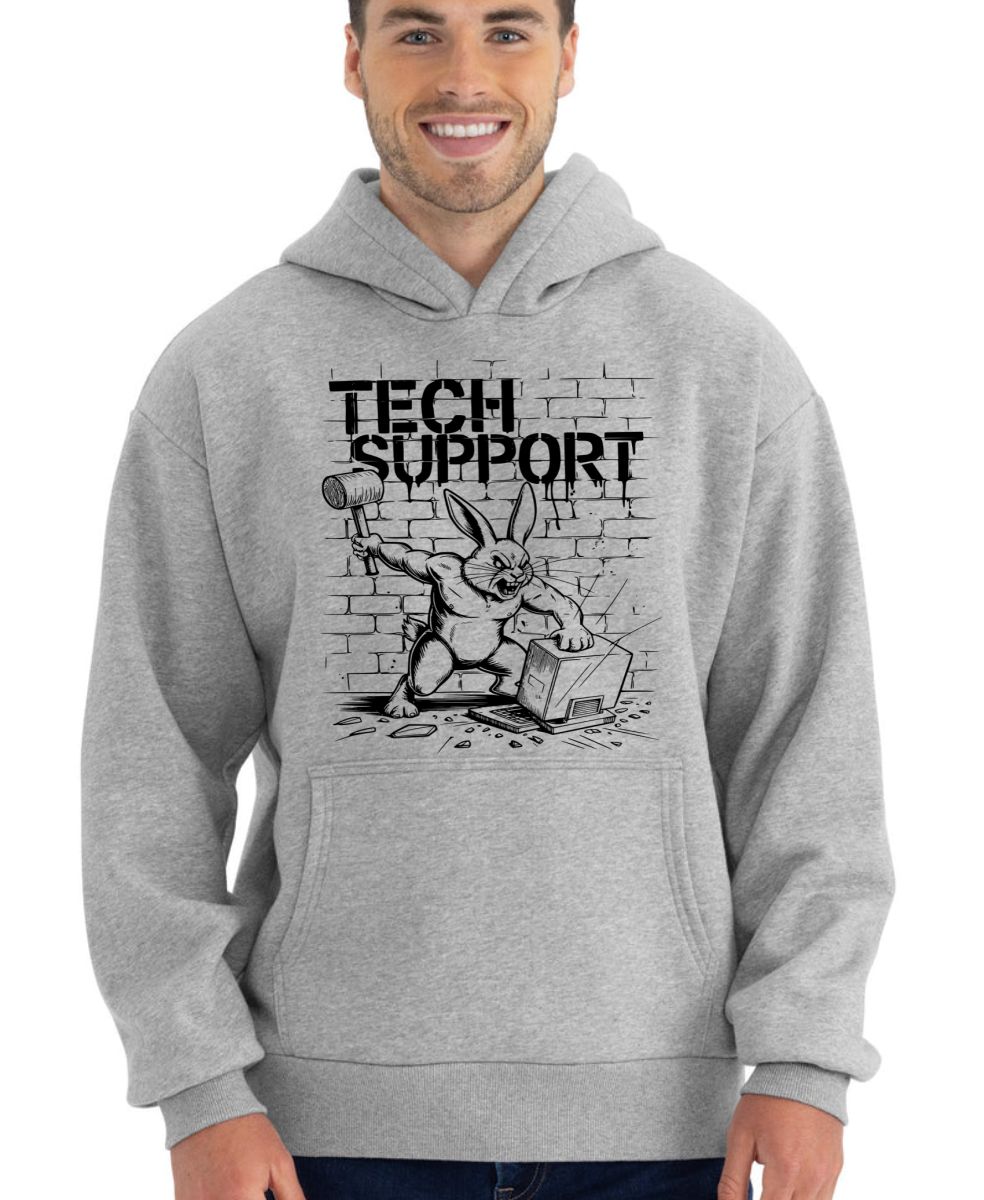 Králík technické podpory, černý tisk