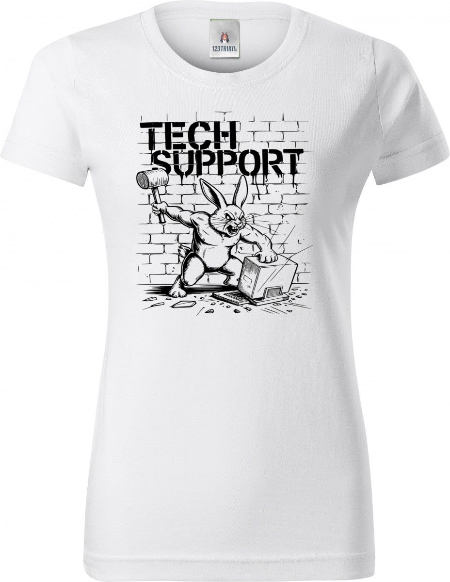 Králík technické podpory, černý tisk Králík technické podpory, černý tisk