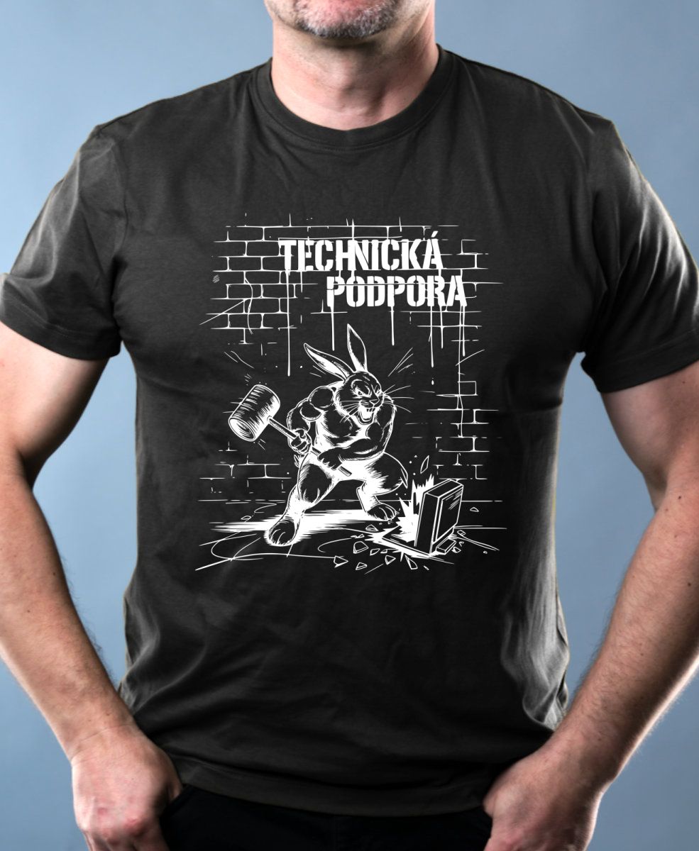 Králík technické podpory, V2, bílý tisk