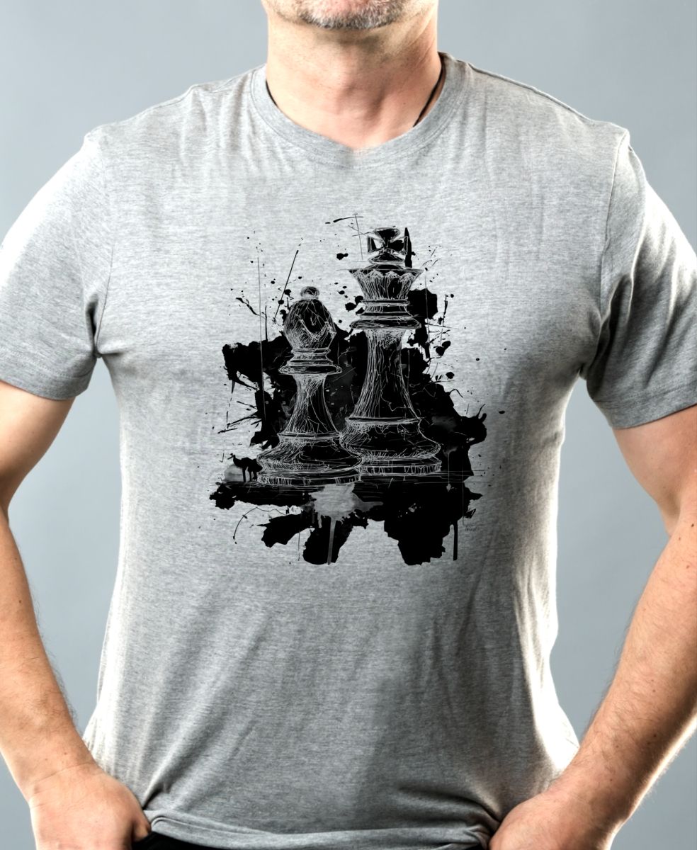 Královská hra, šachy, černý potisk