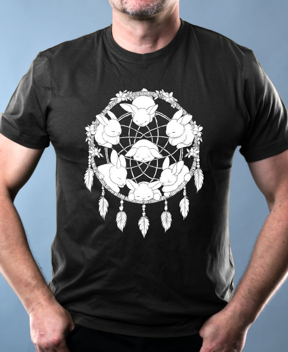 Lapač snů, králíček, bílý potisk Lapač snů, králíček, bílý potisk