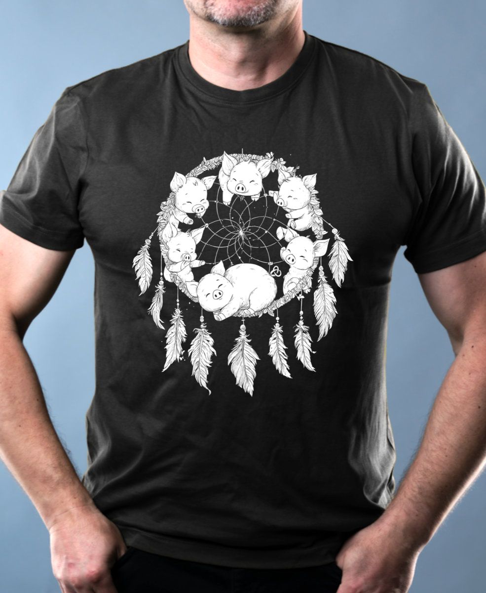 Lapač snů, prasátko, bílý potisk