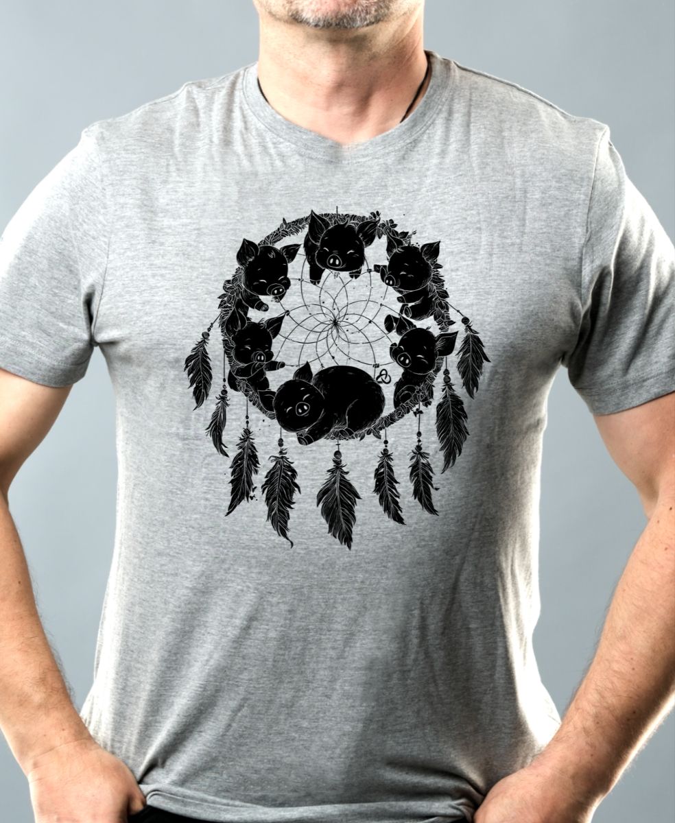 Lapač snů, prasátko, černý potisk