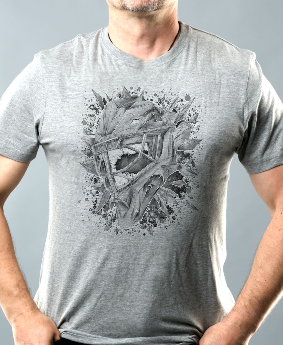 Ledová brankářská maska, černý potisk