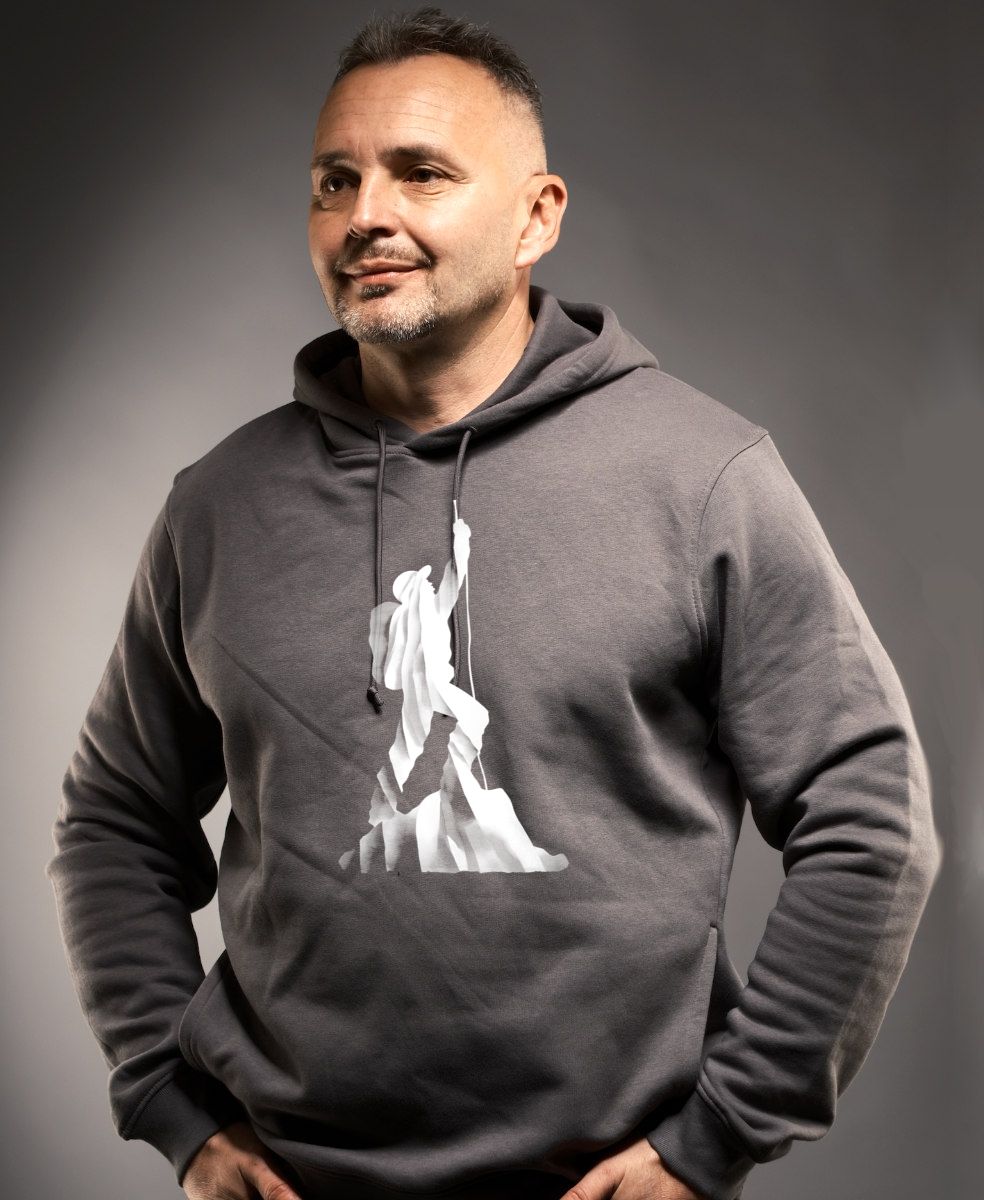 Lezec v oblacích, bílý potisk