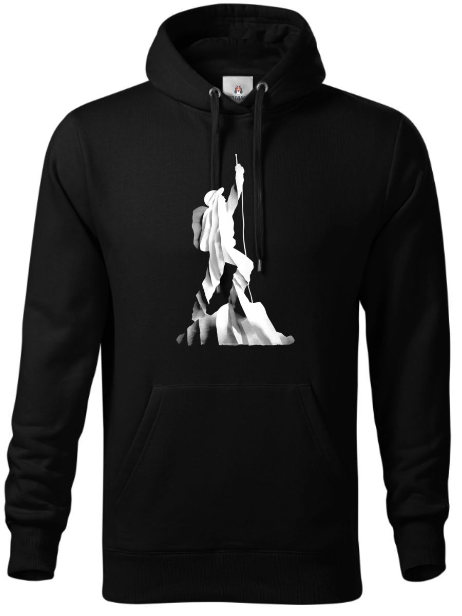 Lezec v oblacích, bílý potisk Lezec v oblacích, bílý potisk