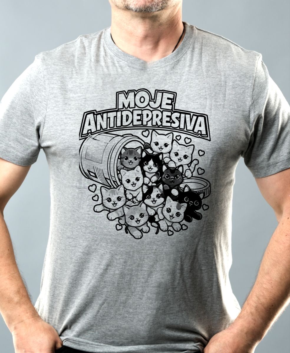 Moje antidepresiva, kočky, černý potisk