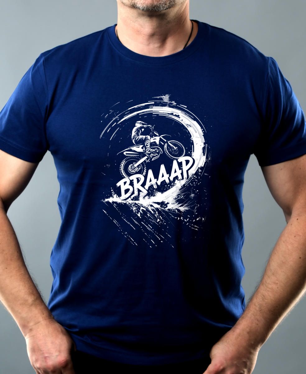 Motokros, BRAAAP, bílý tisk Motokros, BRAAAP, bílý tisk
