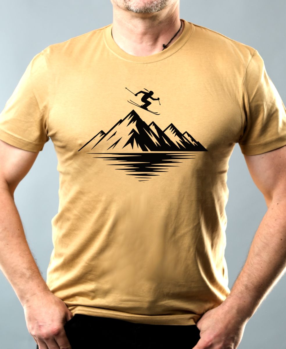 Mountain ski, černý potisk