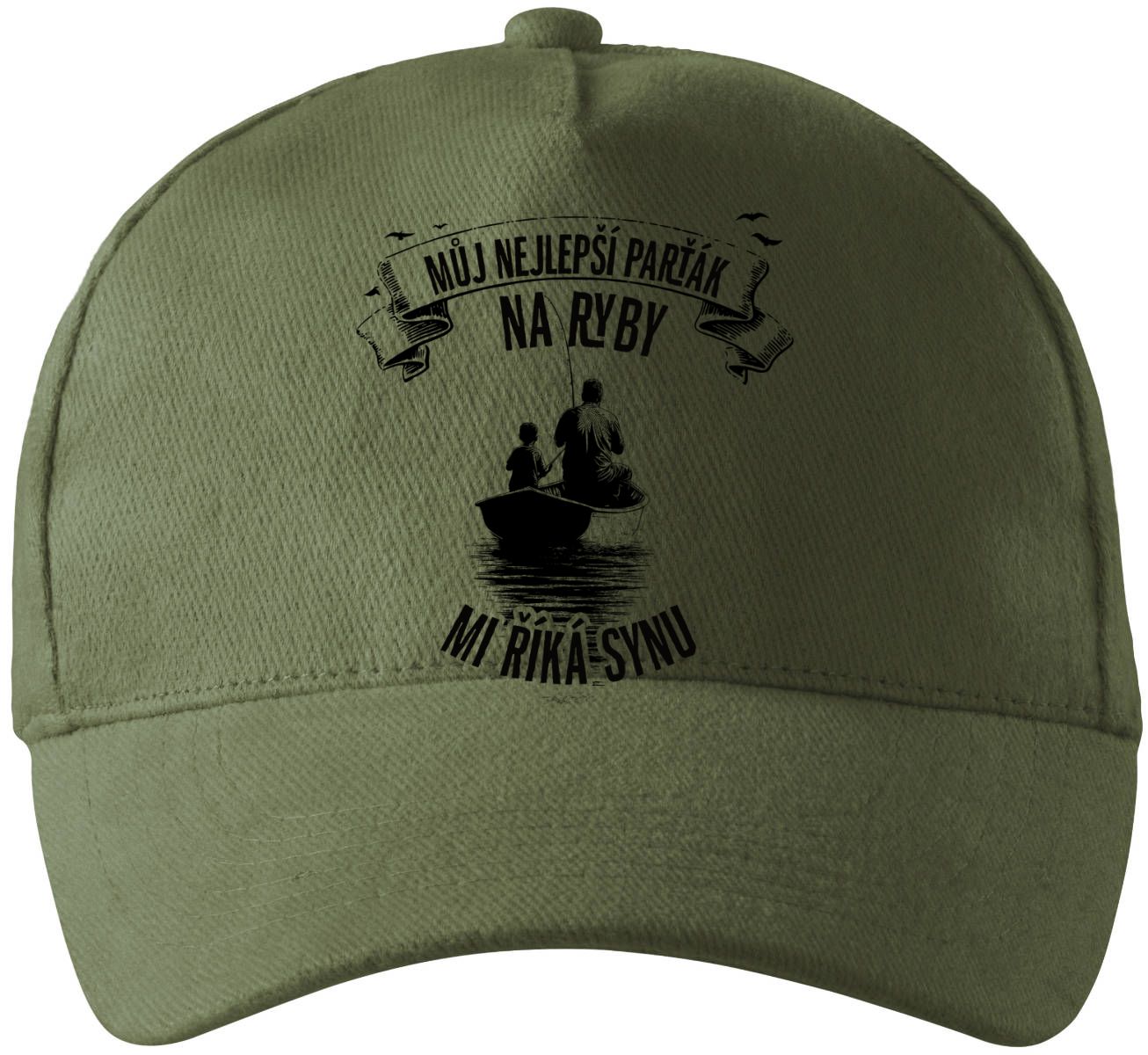 Můj nejlepší parťák na ryby, mi říká synu, černý tisk