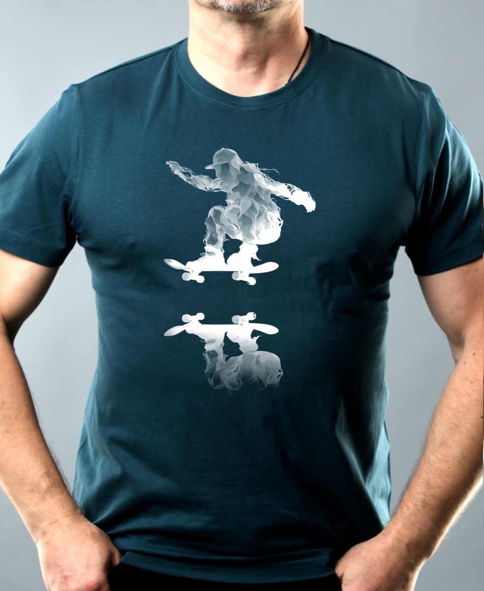 Nebeský skater, bílý potisk