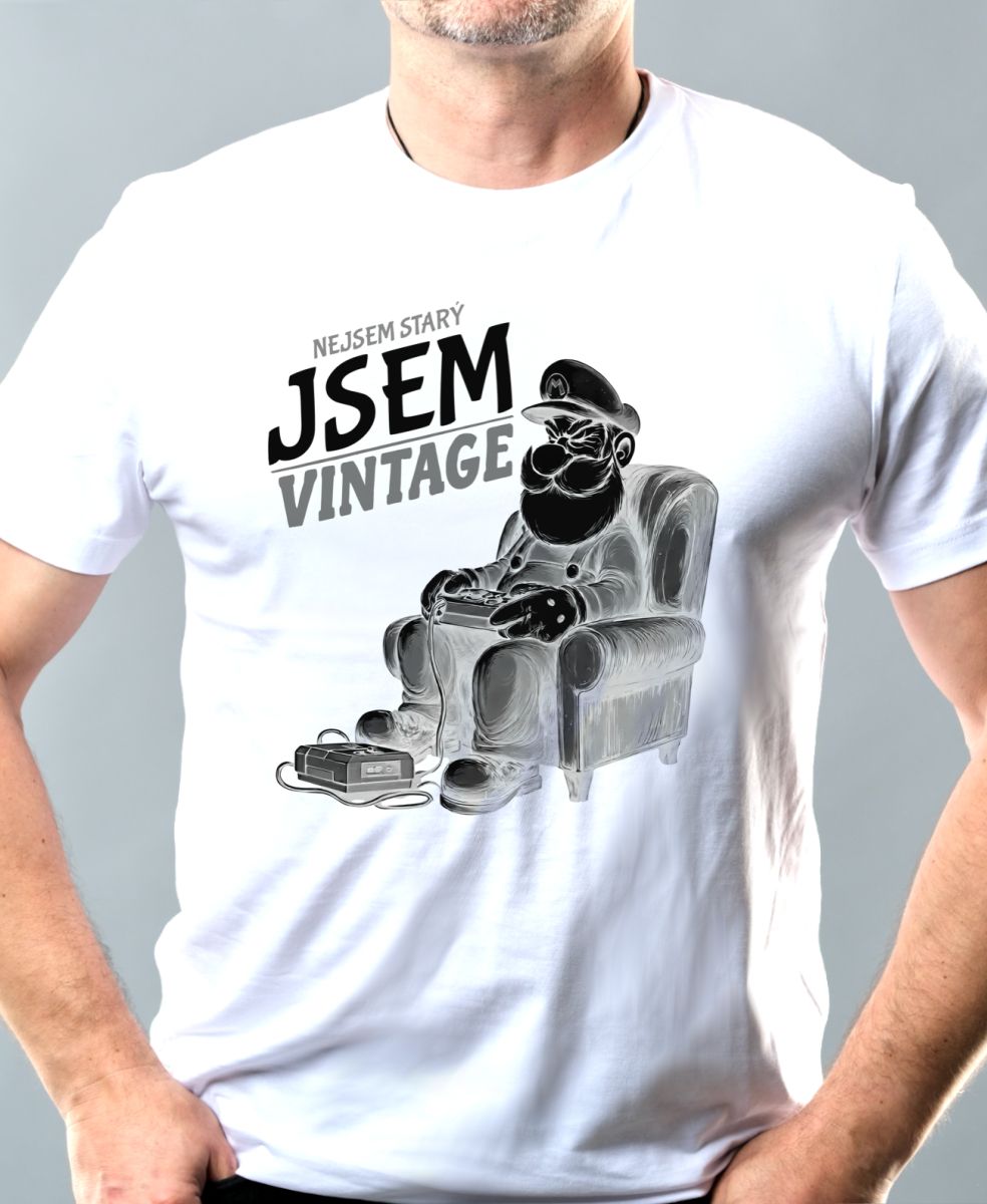 Nejsem starý, jsem vintage, černý tisk