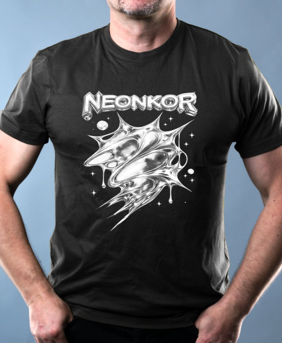 Neonkor, tekutý kov, bílý tisk