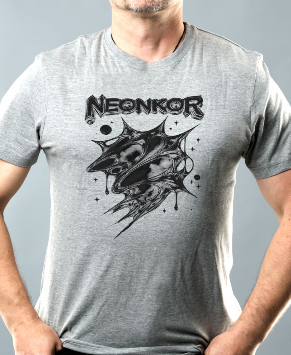 Neonkor, tekutý kov, černý tisk