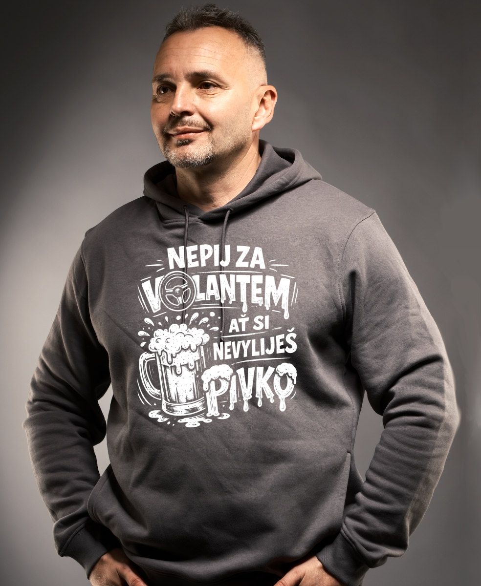 Nepij za volantem, bílý potisk