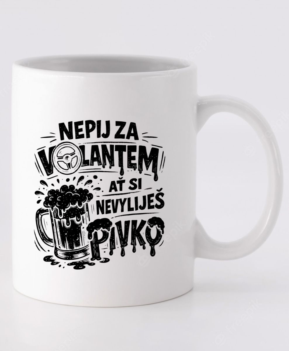 Nepij za volantem, černý potisk