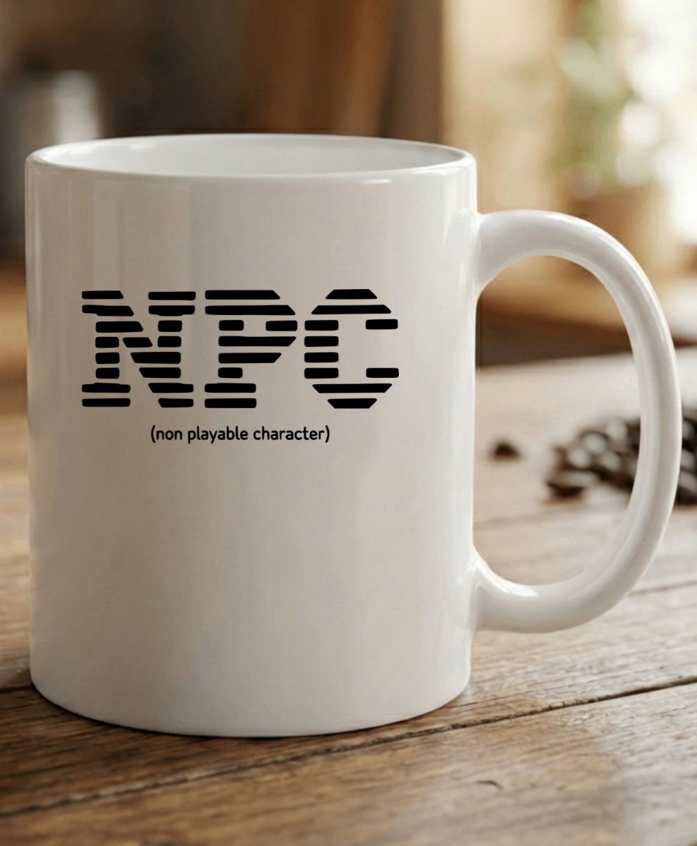 NPC, non playable character, černý tisk