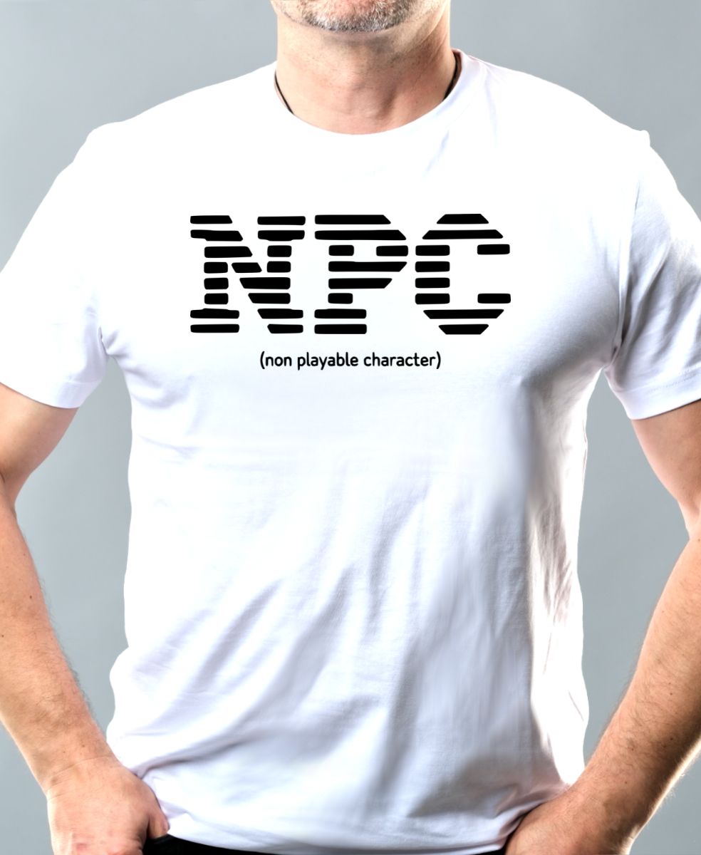 NPC, non playable character, černý tisk