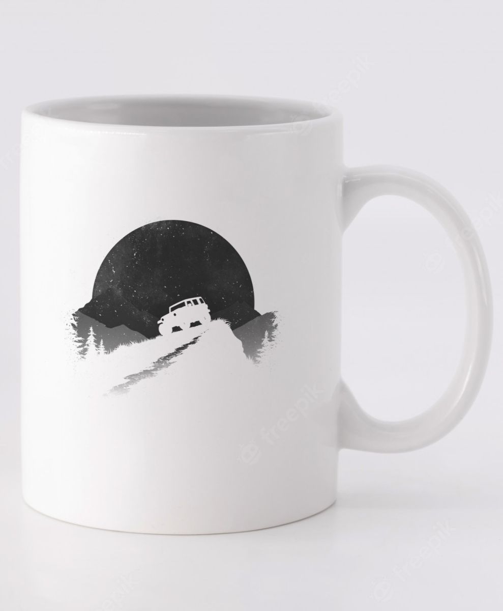 Offroad západ, bílý tisk