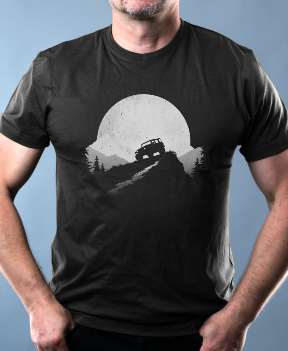 Offroad západ, bílý tisk