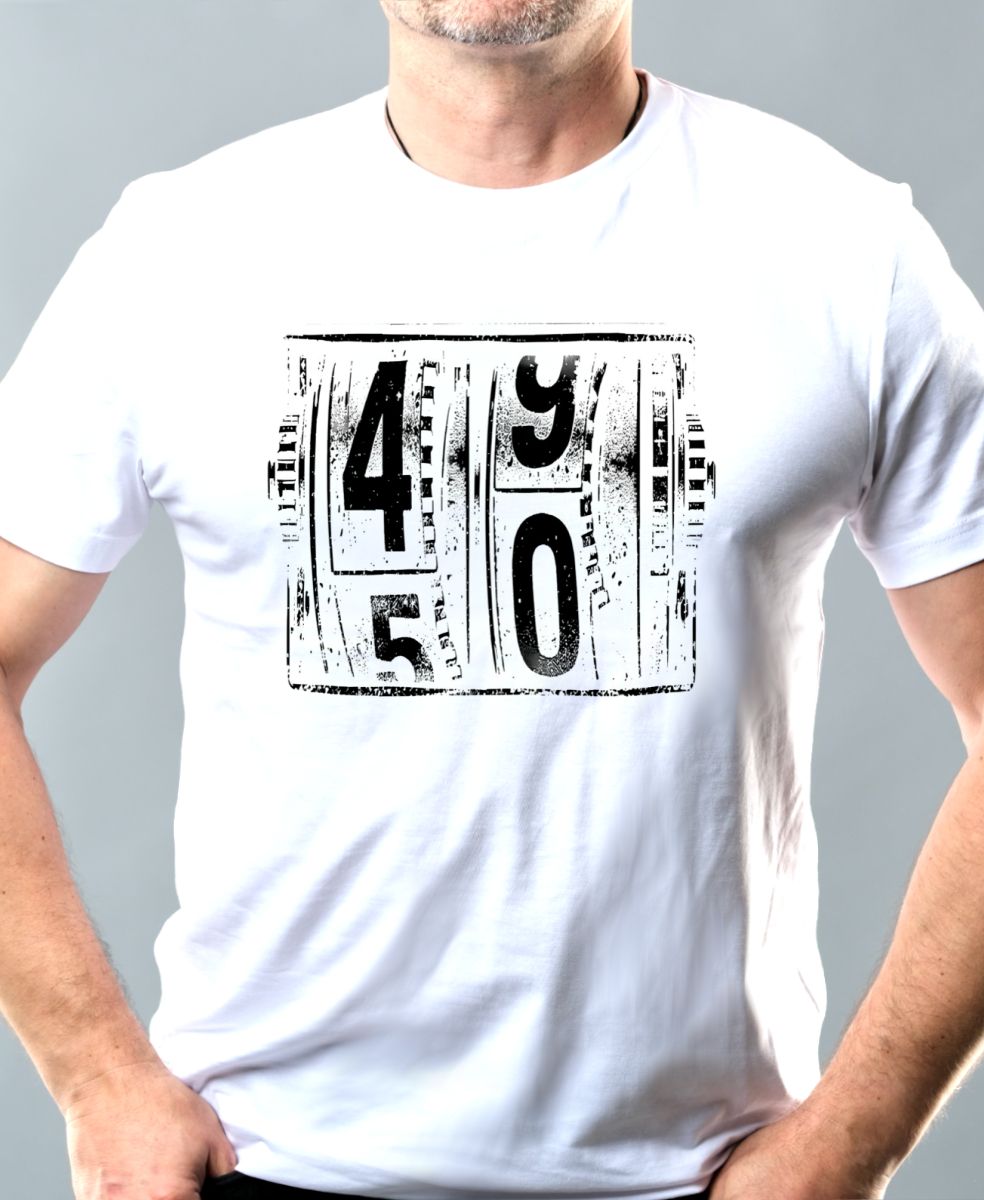 Padesátka na tachometru, černý tisk