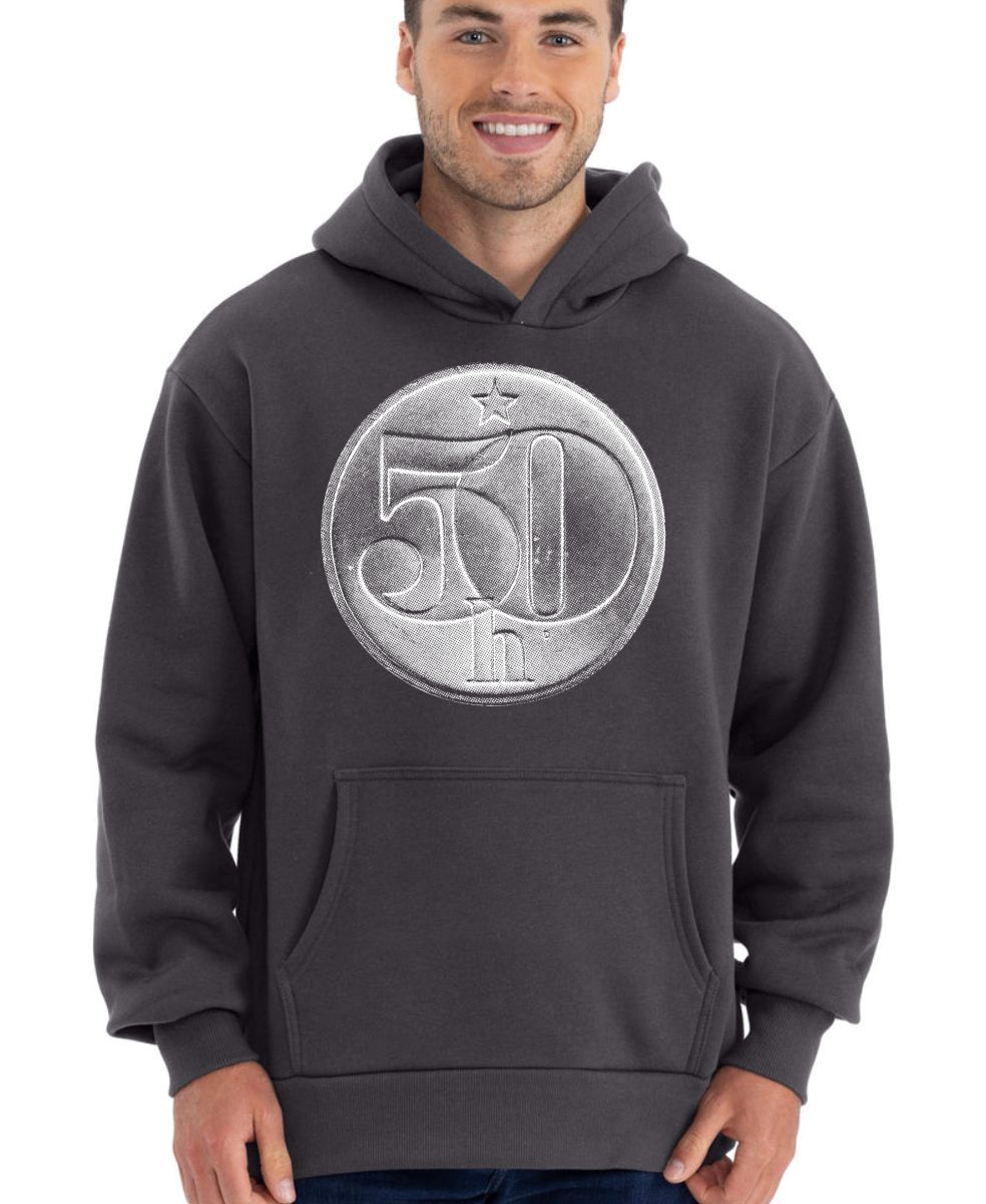 Padesátník, bez textu, bílý potisk