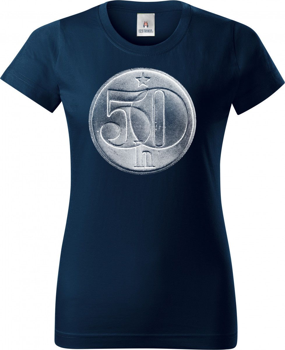 Padesátník, bez textu, bílý potisk