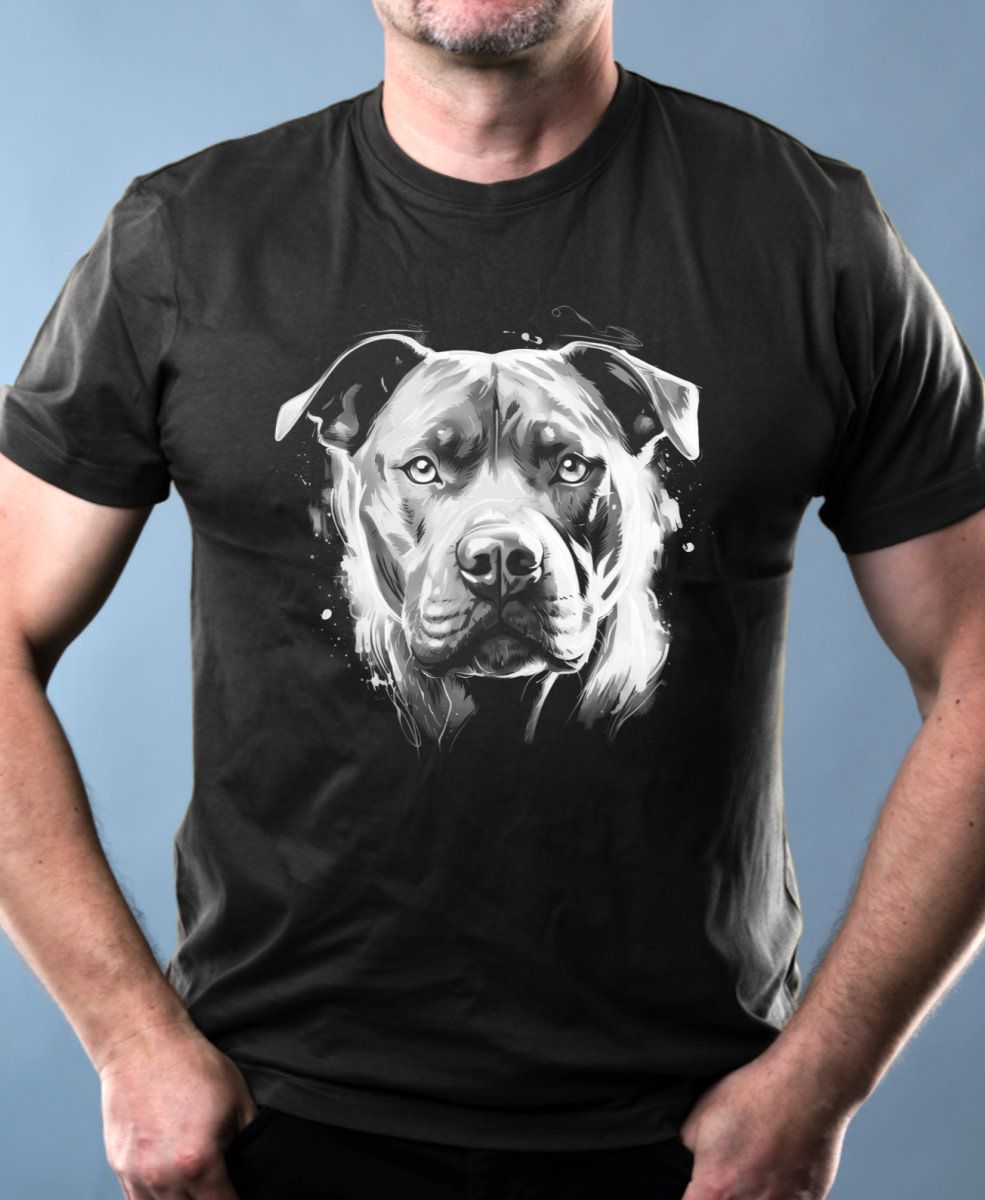 Pitbull, bílý tisk