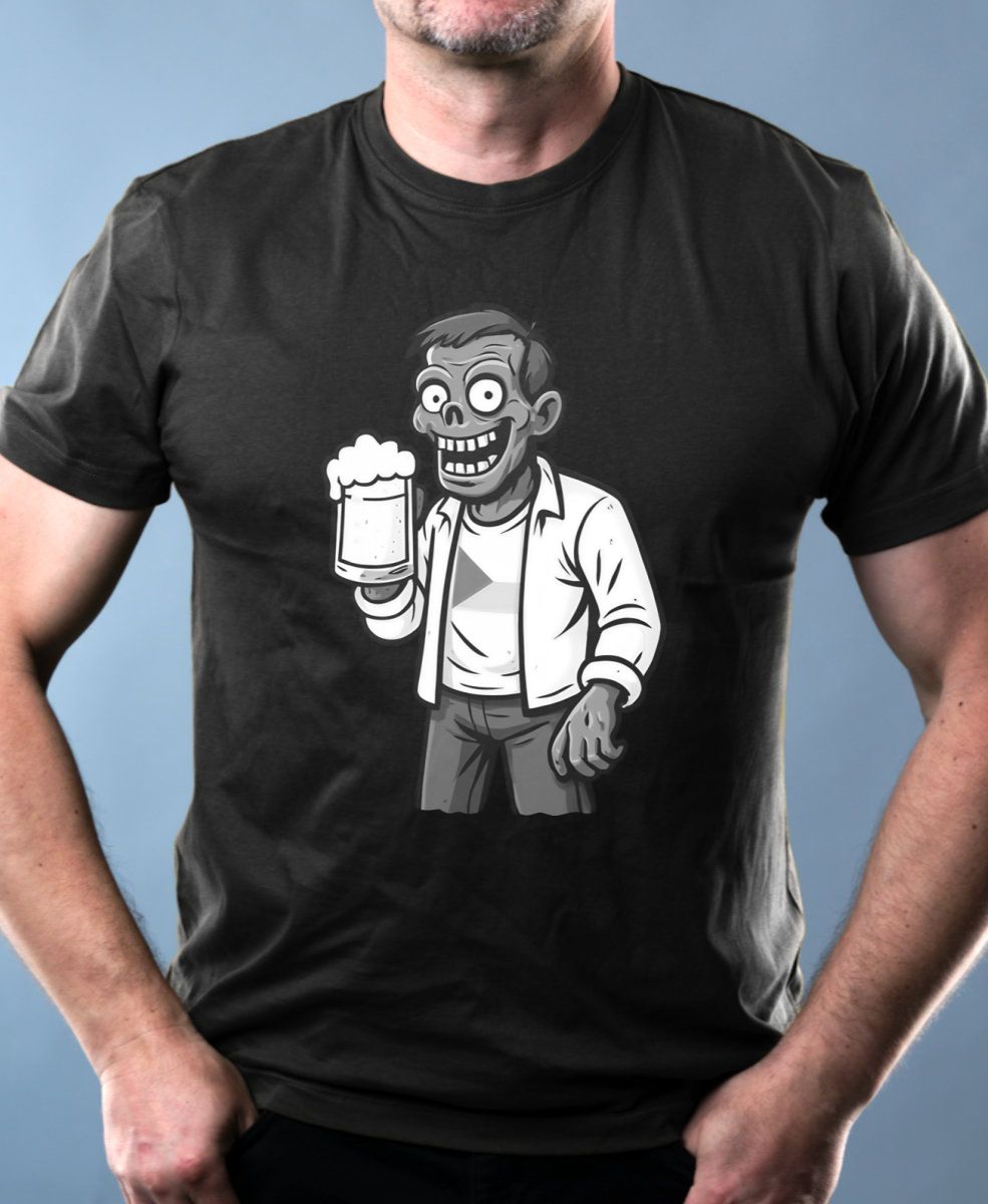 Pivní zombie, bílý potisk