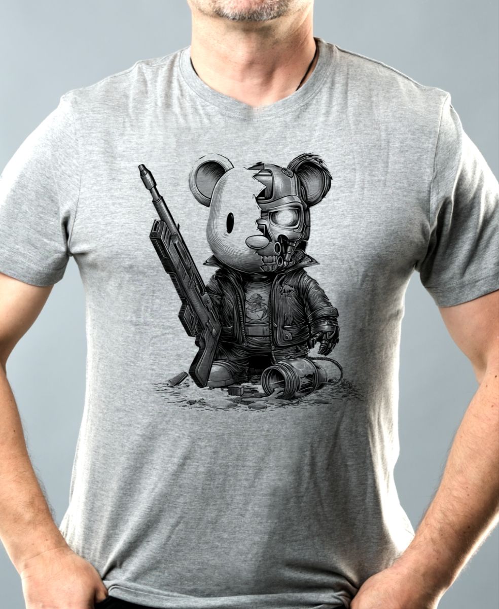 Plyšový terminátor, černý tisk