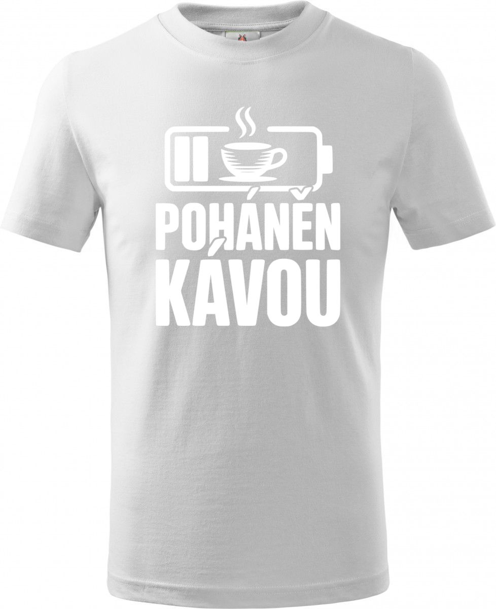 Poháněn kávou, bílý potisk