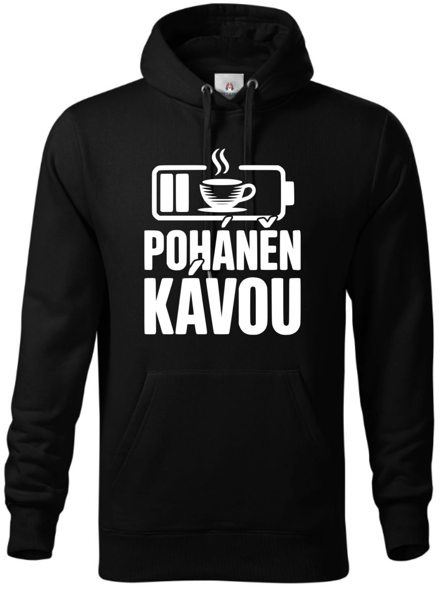 Poháněn kávou, bílý potisk