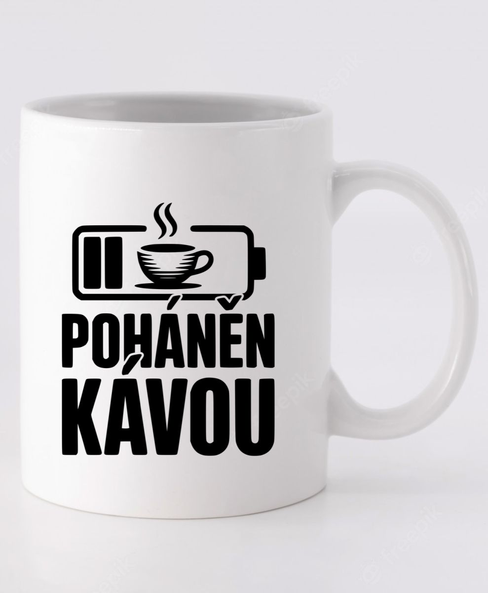 Poháněn kávou, černý potisk