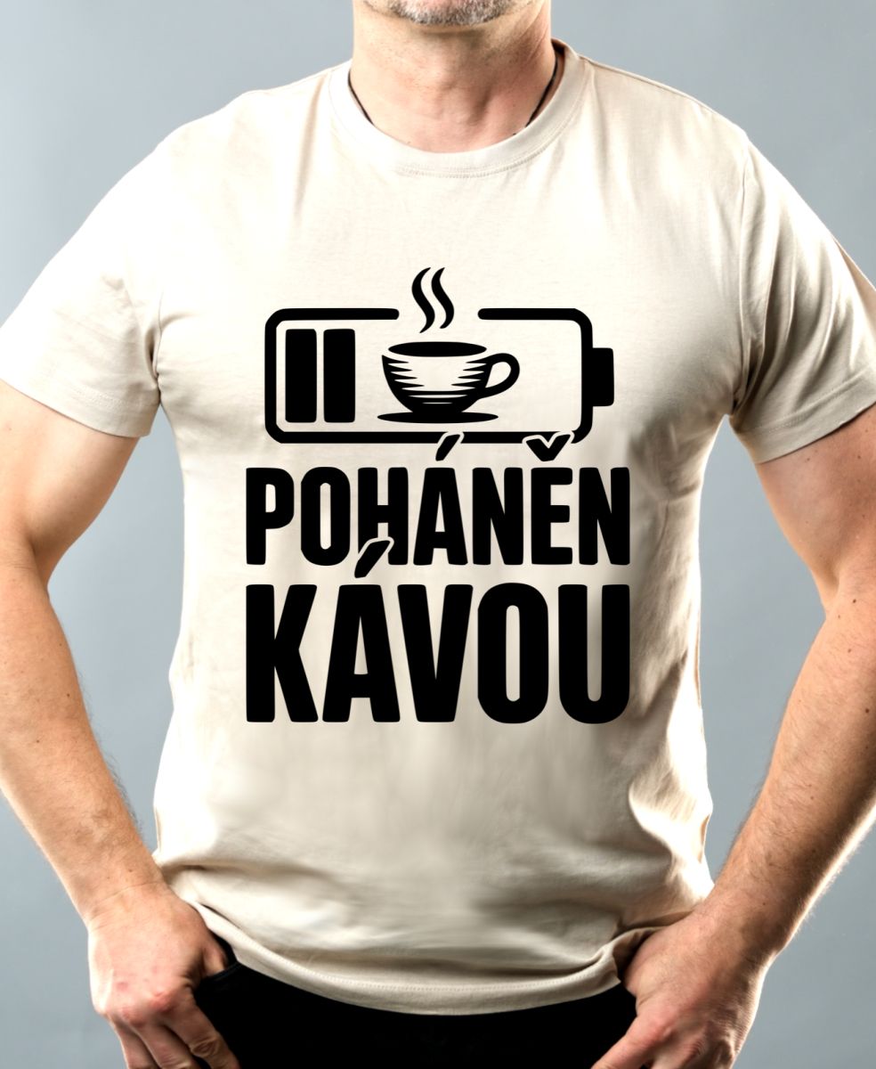 Poháněn kávou, černý potisk