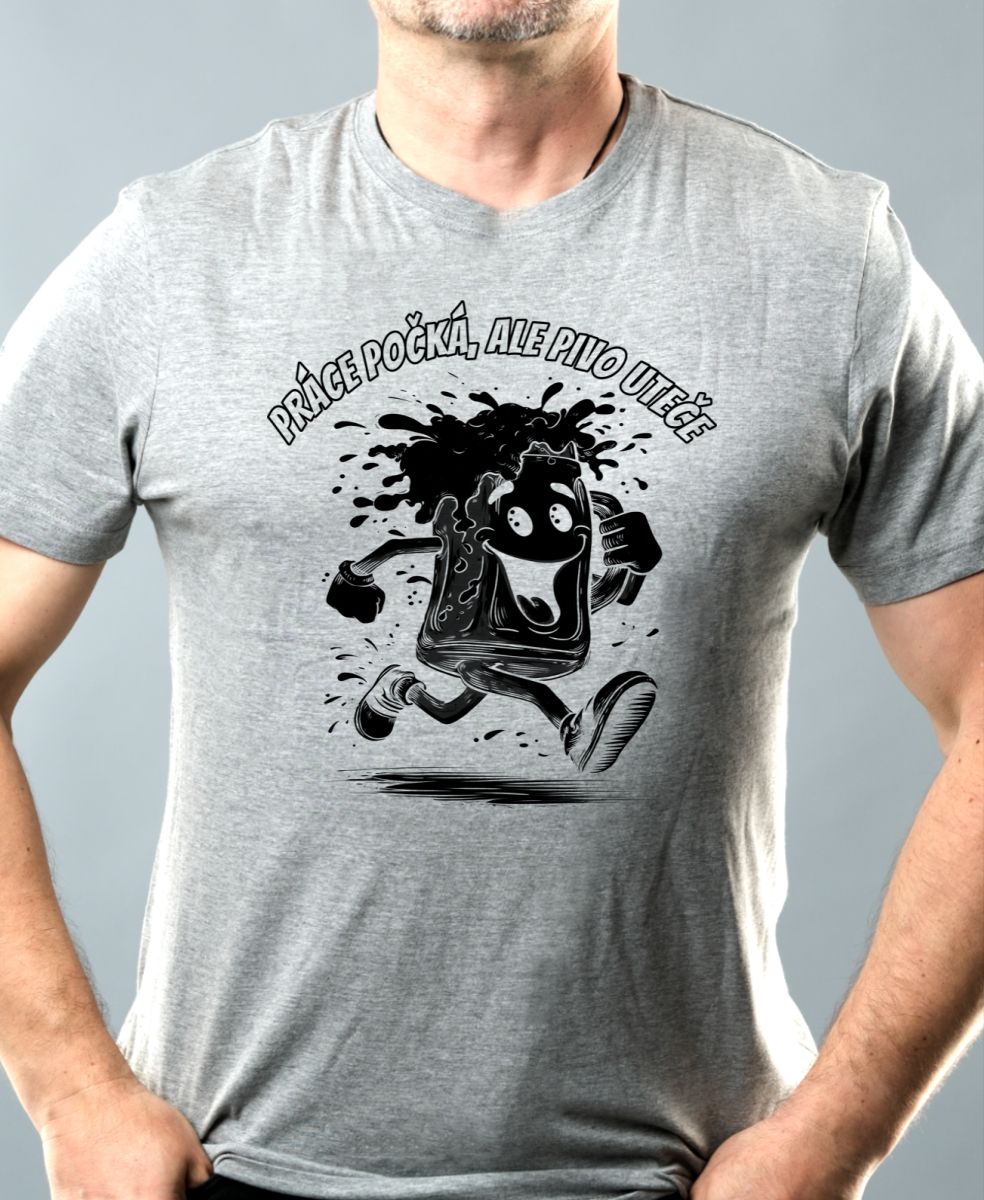 Práce počká, ale pivo uteče, černý tisk