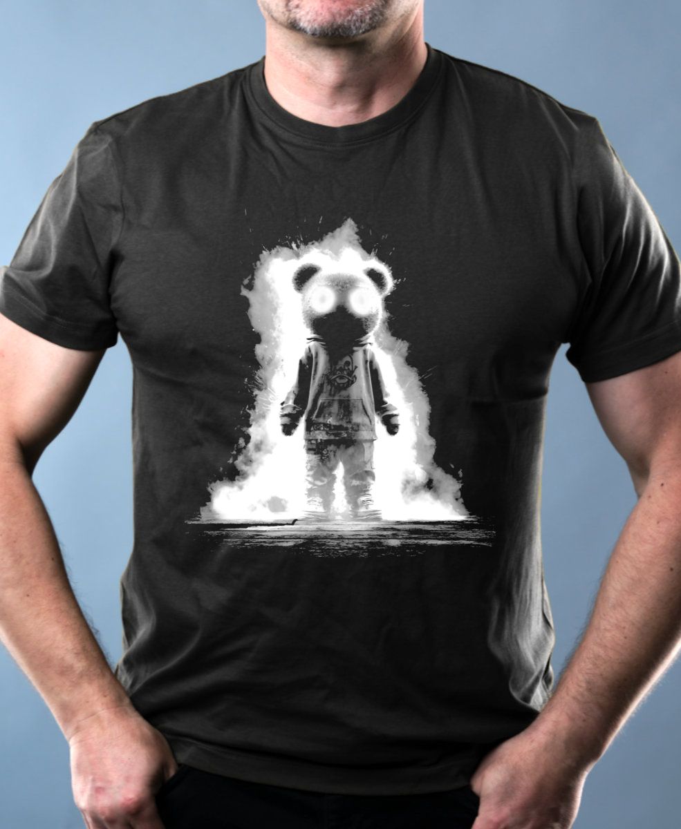 Psycho medvěd, bílý potisk