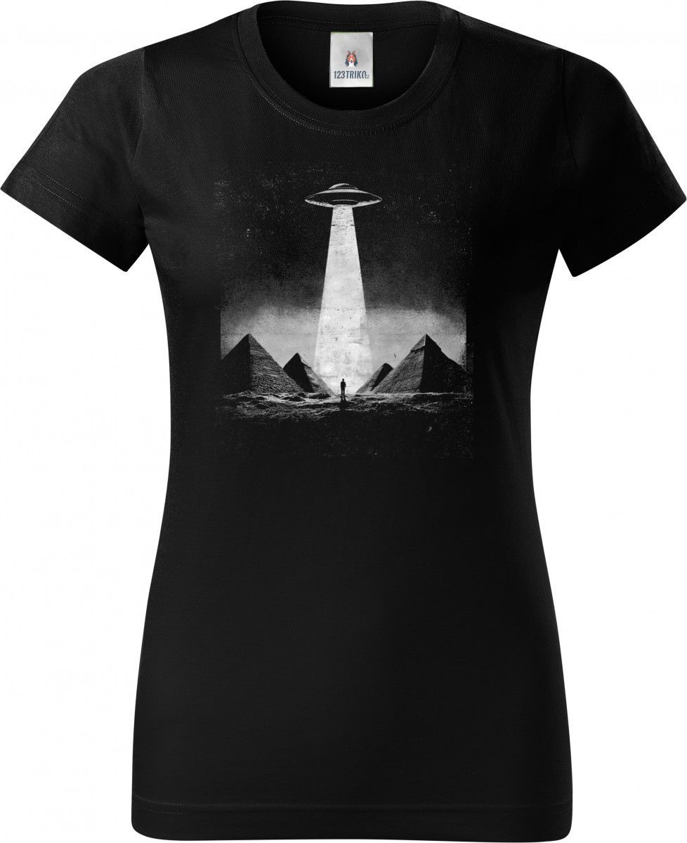 Pyramidy a UFO, bílý tisk
